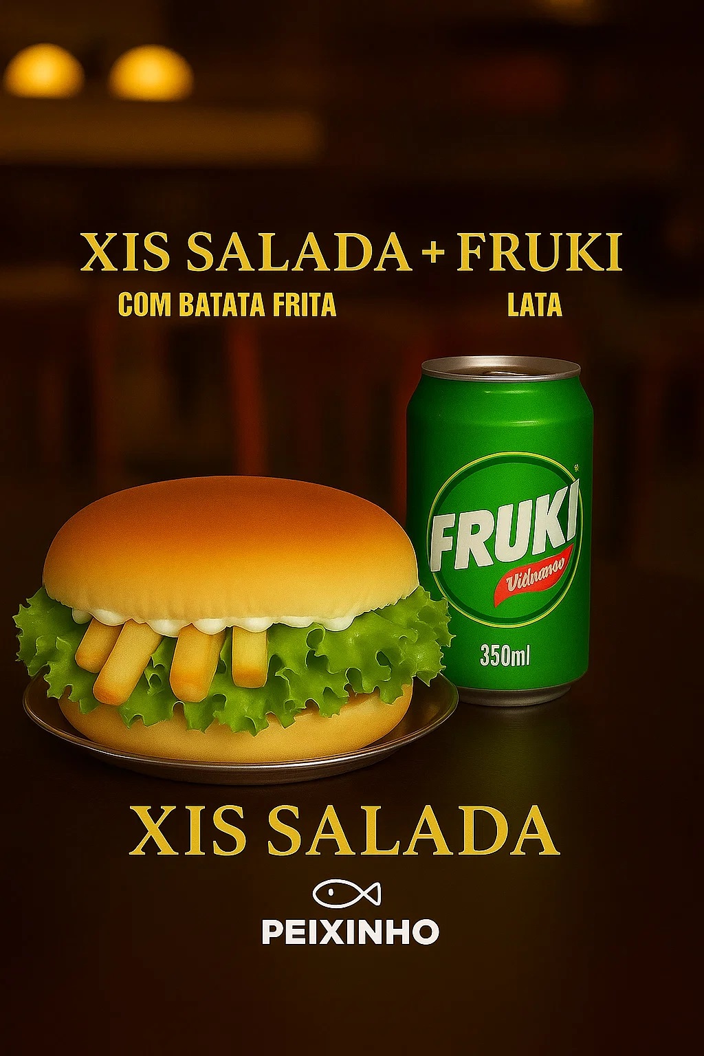 1 Xis Salada c/fritas + 1 fruki lata